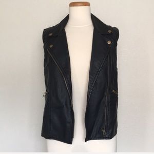 Sanctuary black leather vest